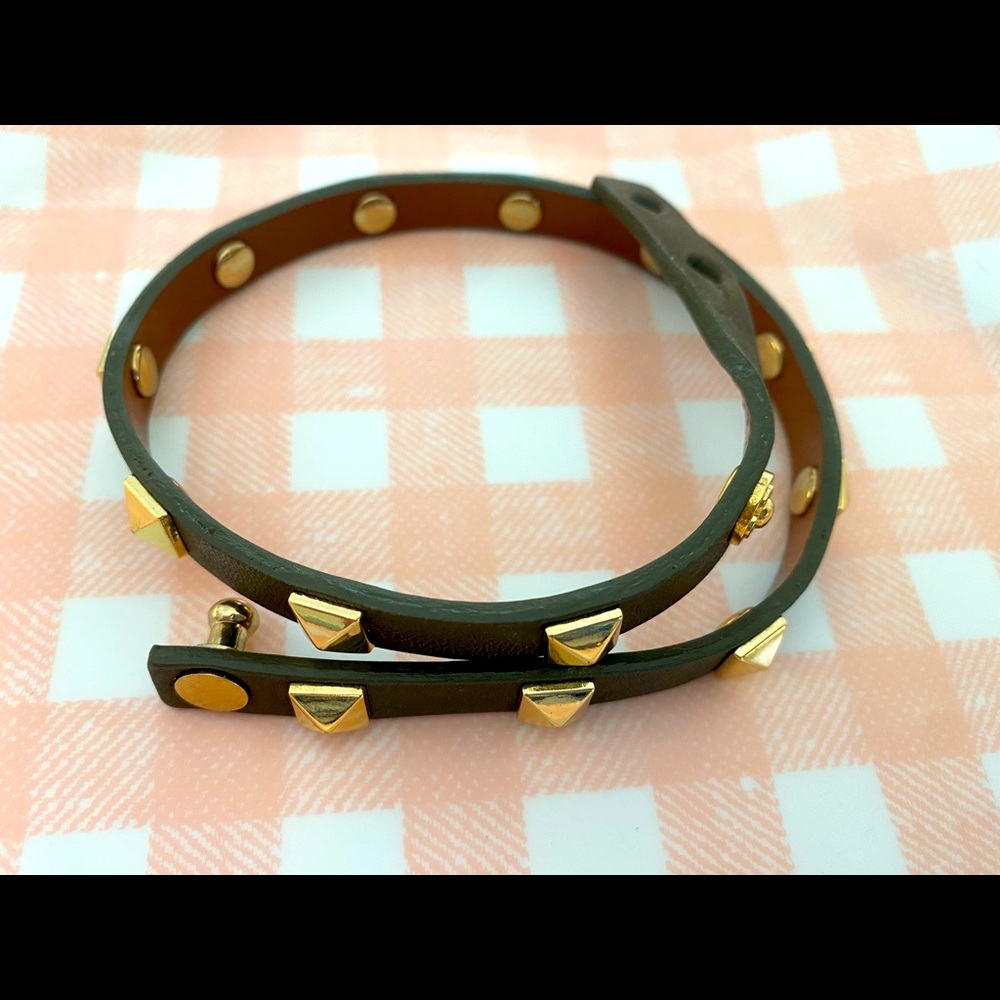 STELLA & DOT Pyramid Green Double Wrap Bracelet - LIKE NEW